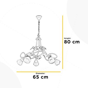 ONLI - Żyrandol dziecięcy BUTTERFLY 5xE14/6W/230V