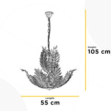 ONLI - Żyrandol na łańcuchu FELCE 5xE14/6W/230V brąz