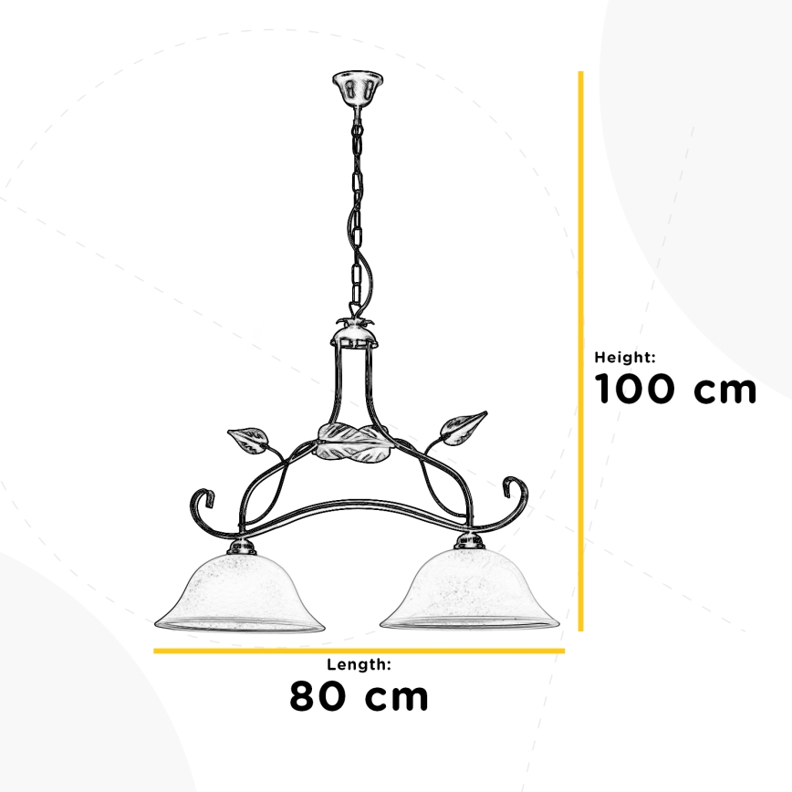 ONLI - Żyrandol na łańcuchu MIRANDA 2xE27/22W/230V