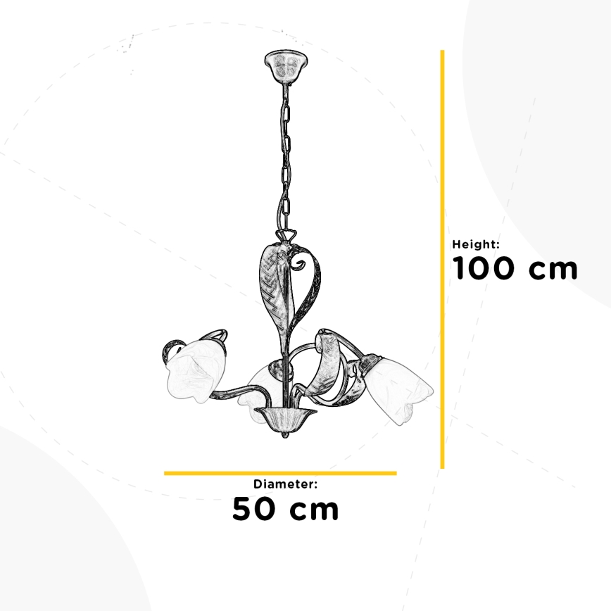 ONLI - Żyrandol na łańcuchu SONIA 3xE14/6W/230V