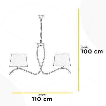 ONLI - Żyrandol na łańcuchu ZEN 2xE27/22W/230V