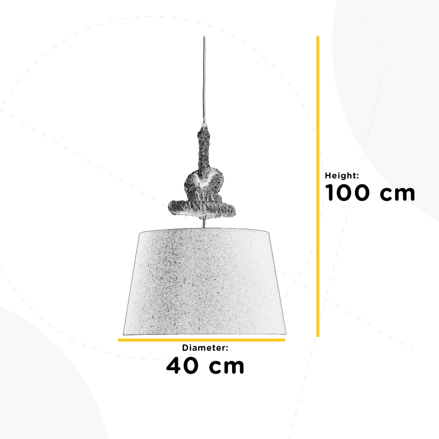 ONLI - Żyrandol na lince CORDA 1xE27/22W/230V beżowy