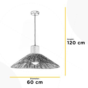 ONLI - Żyrandol na lince RAFIA 1xE27/22W/230V