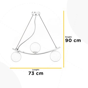 ONLI - Żyrandol na lince TRIO 3xE14/6W/230V biały