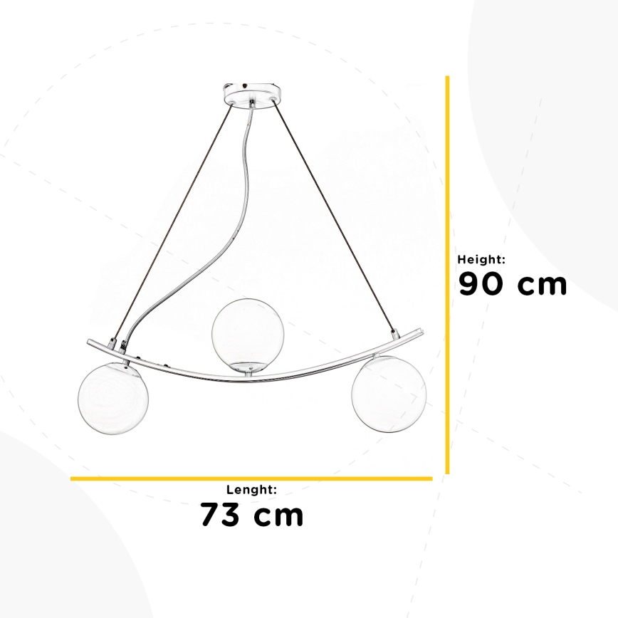 ONLI - Żyrandol na lince TRIO 3xE14/6W/230V biały