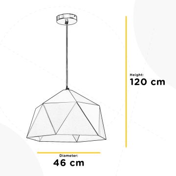 ONLI - Żyrandol na lince YONG 1xE27/22W/230V czarny śr. 46 cm