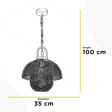 ONLI - Żyrandol na lince ZAIR 1xE27/22W/230V czarne/srebrne