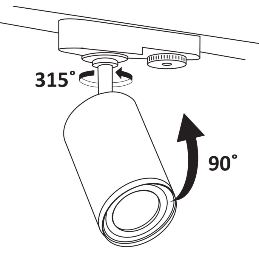 Oświetlenie punktowe do systemu szynowego PARIS 1xGU10/10W/230V czarne