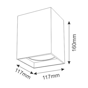 Oświetlenie punktowe JUPITER 1xE27/20W/230V 11,7x11,7 cm czarne