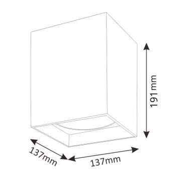 Oświetlenie punktowe JUPITER 1xE27/20W/230V 13,7x13,7 cm czarne