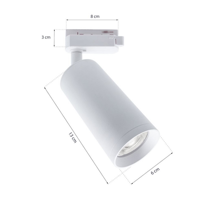 Oświetlenie punktowe MICA do systemu szynowego 1xGU10/25W/230V 1-fazowy biały