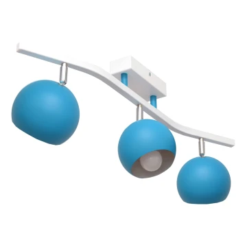Oświetlenie punktowe MORRIS 3xE27/60W/230V niebieskie