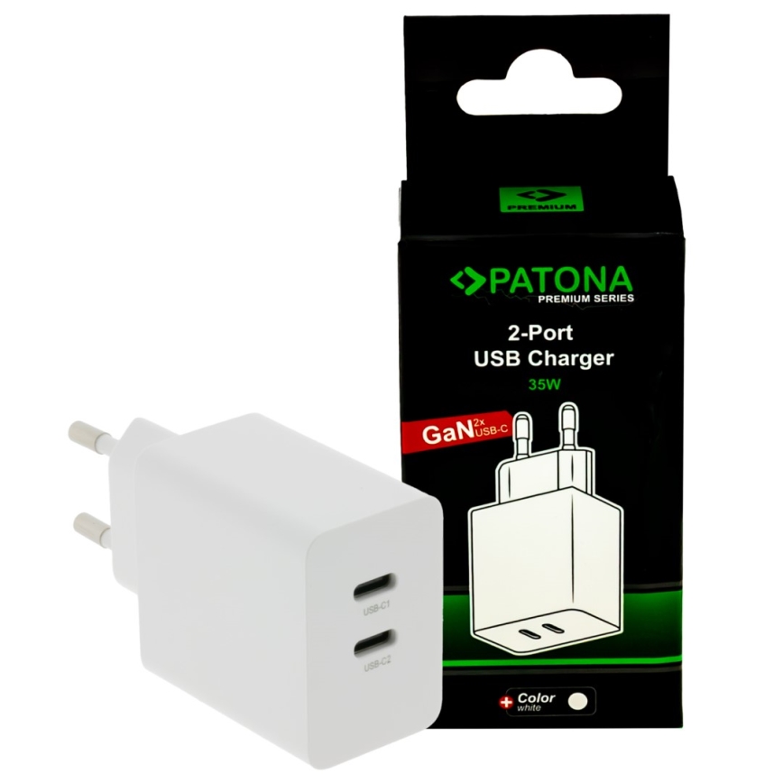 PATONA - Adapter ładowania Power delivery 35W 2xUSB-C -PD 3.0