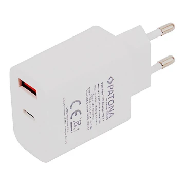 PATONA - Adapter z wyjściem USB i USB-C 18W Power delivery