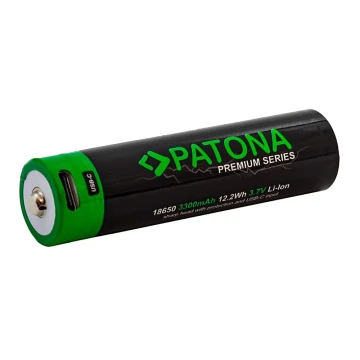 PATONA - Akumulator 18650 Li-lon 3350mAh PREMIUM 3,7V z USB-C charging