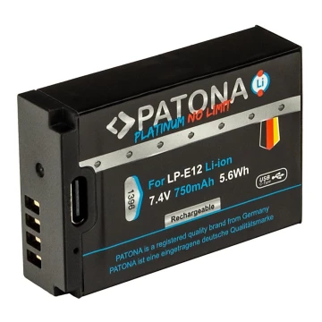 PATONA - Akumulator Canon LP-E12 750mAh Li-Ion Platinum ładowanie USB-C