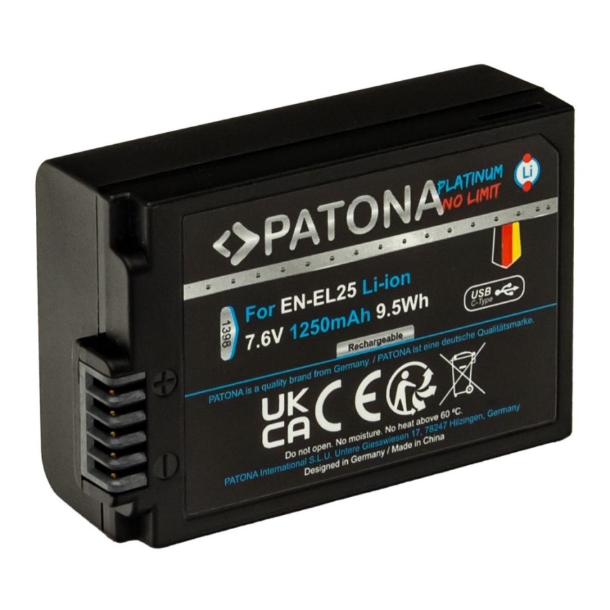 PATONA - Akumulator Nikon EN-EL25 1250mAh Li-Ion Platinum USB-C ładowanie