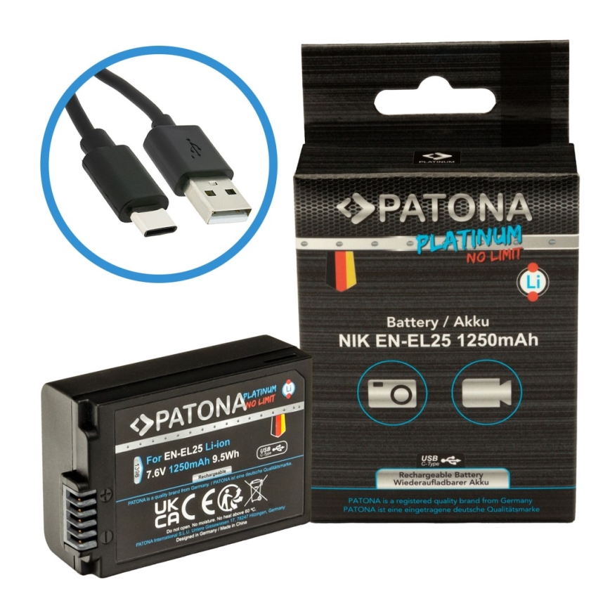 PATONA - Akumulator Nikon EN-EL25 1250mAh Li-Ion Platinum USB-C ładowanie