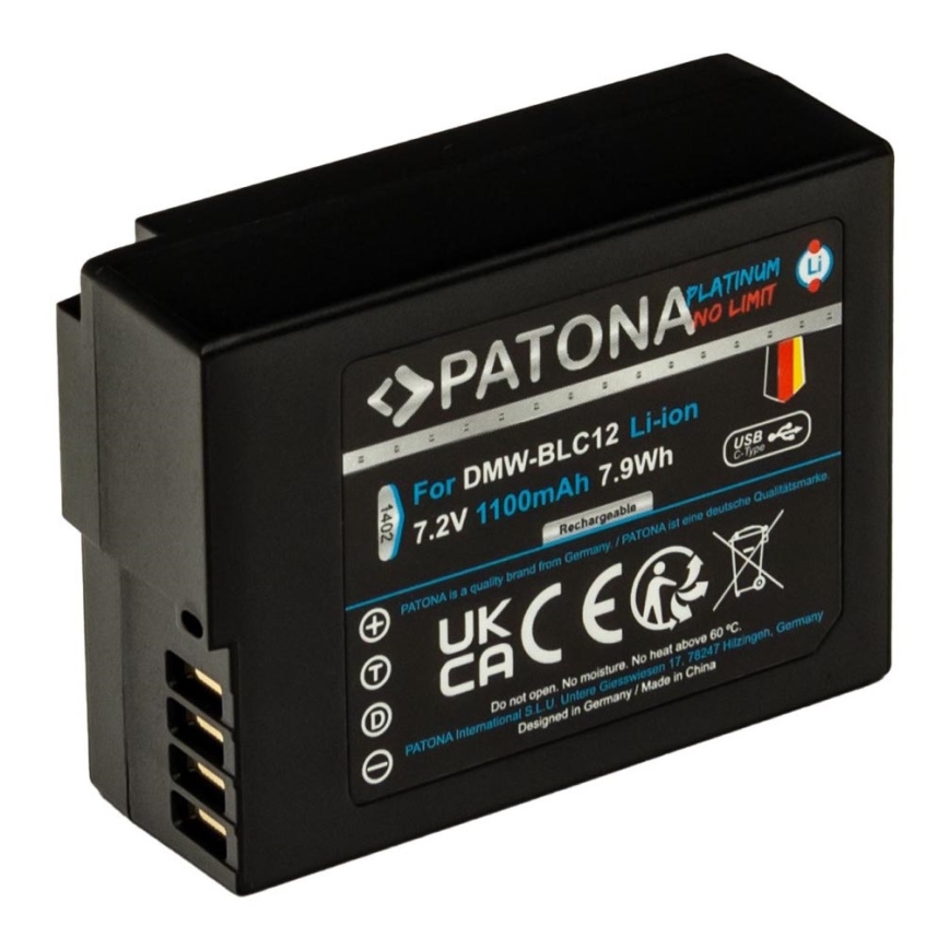 PATONA - Akumulator Panasonic DMW-BLC12 1100mAh Li-Ion Platinum USB-C ładowanie