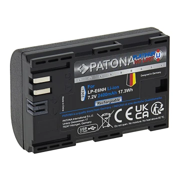 PATONA - Bateria Canon LP-E6NH 2400mAh Li-Ion Platinum USB-C