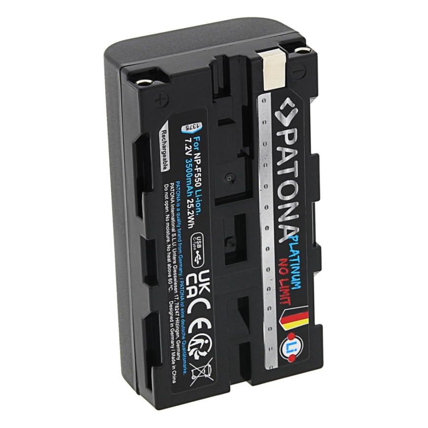 PATONA - Bateria Sony NP-F550/F330/F570 3500mAh Li-Ion Platinum ładowanie USB-C