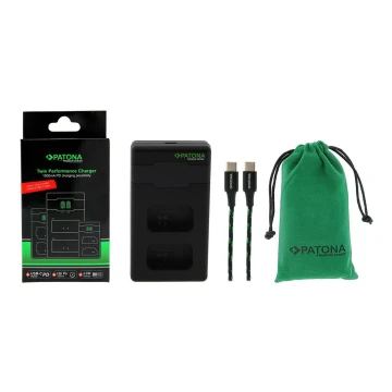 PATONA - Szybka ładowarka Dual Sony NP-FW50 + kabel USB-C 0,6m