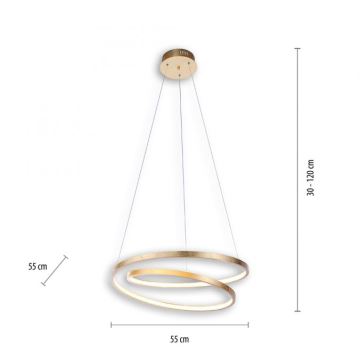 Paul Neuhaus 2472-12 - LED Ściemniany żyrandol na lince ROMAN LED/30W/230V złoty