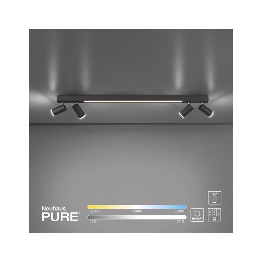 Paul Neuhaus 6121-13 - LED Ściemnialne oświetlenie punktowe 4xLED/4W/230V + LED/9W+pilot