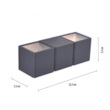 Paul Neuhaus 9658-13 - LED Kinkiet zewnętrzny MARCEL 2xLED/4W/230V IP54