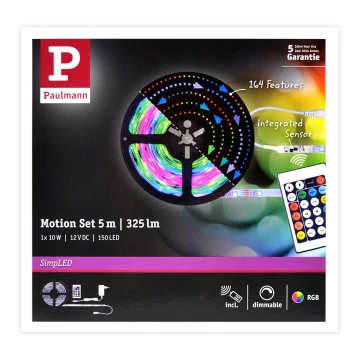 Paulmann 70513 - LED RGB/10W Ściemnialna listwa SIMPLED 5m 230V + pilot