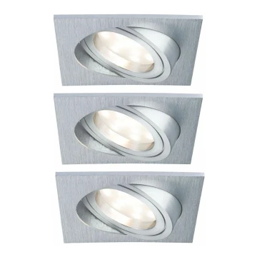 Paulmann 92839 - ZESTAW 3x LED/7W IP23 Ściemnialna łazienkowa oprawa wpuszczana COIN 230V