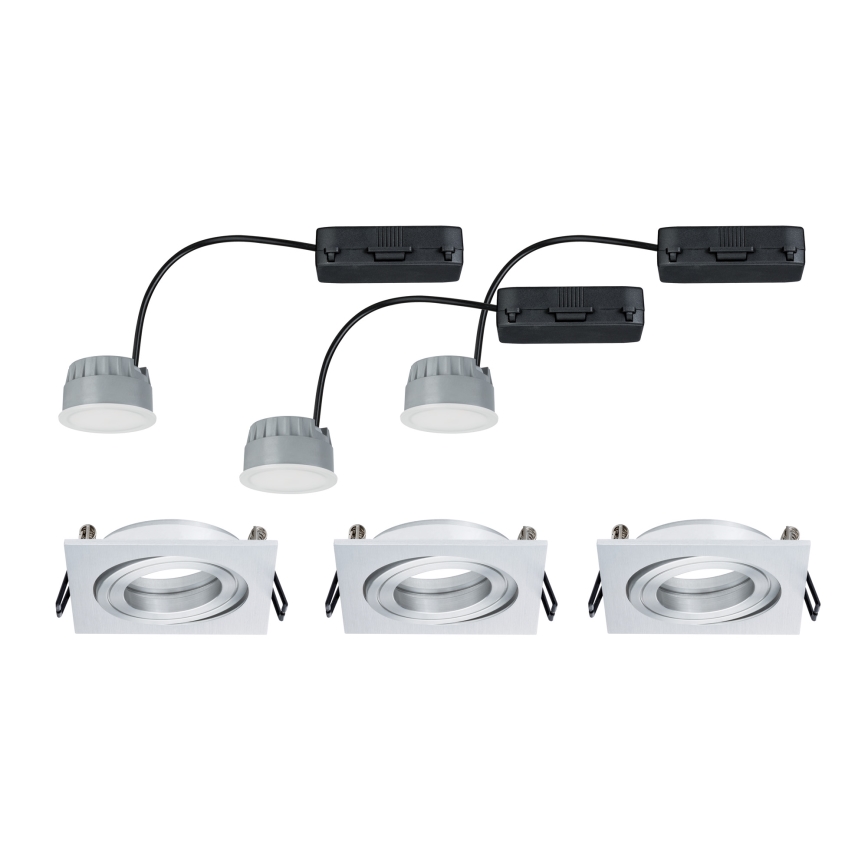 Paulmann 92839 - ZESTAW 3x LED/7W IP23 Ściemnialna łazienkowa oprawa wpuszczana COIN 230V