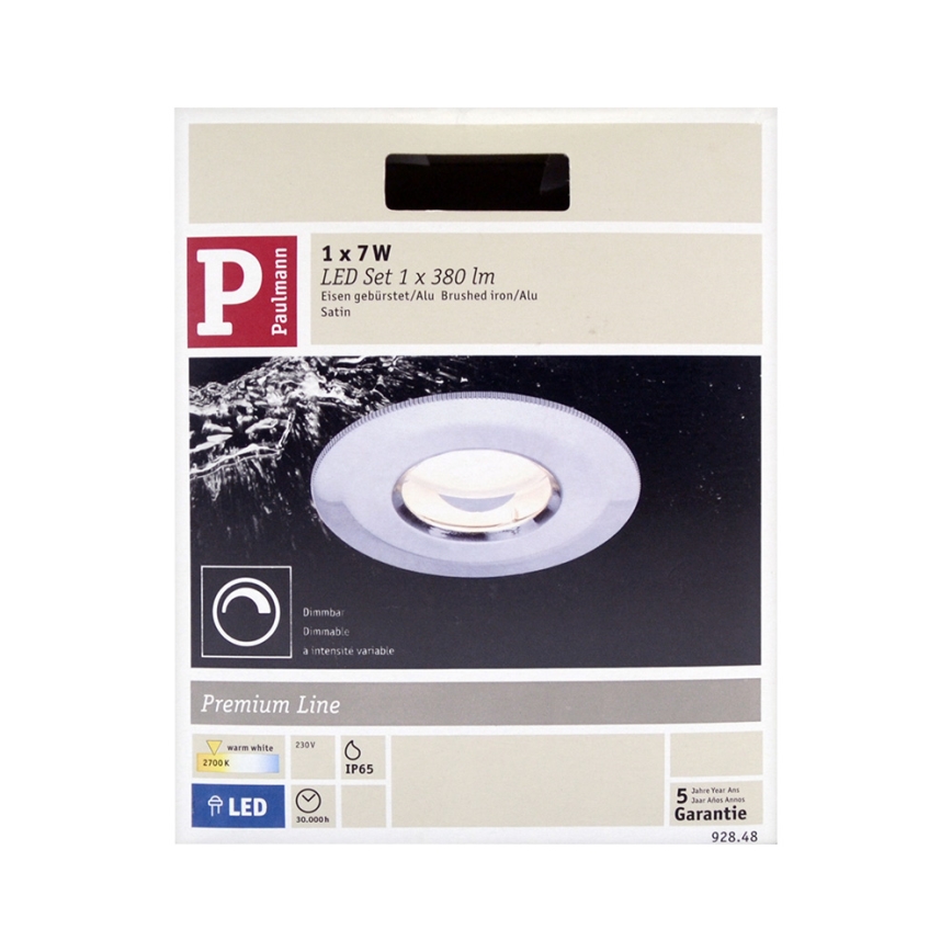 Paulmann 92848 - LED/7W IP65 Łazienkowa oprawa wpuszczana COIN 230V