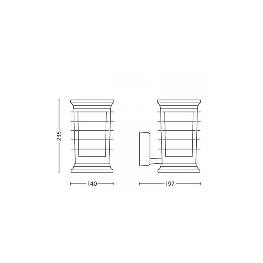 Philips 15280/54/PN - LED Kinkiet zewnętrzny MyGarden PATIO 1xE27/60W/230V IP44