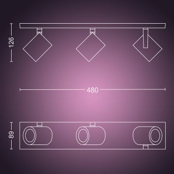 Philips 50623/48/P7 - LED Oświetlenie punktowe HUE ARGENA 3xGU10/5,7W/230V