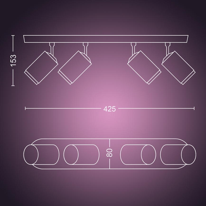 Philips 50634/30/P7 - LED Oświetlenie punktowe HUE FUGATO 4xGU10/5,7W/230V