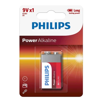 Philips 6LR61P1B/10 - Bateria alkaliczna 6LR61 POWER ALKALINE 9V 600mAh
