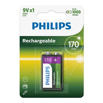 Philips 9VB1A17/10 - Bateria ładowalna MULTILIFE NiMH/9V/170 mAh