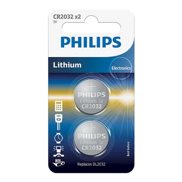 Philips CR2032P2/01B - 2 szt. Bateria litowa guzikowa CR2032 MINICELLS 3V 240mAh