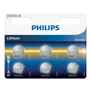 Philips CR2032P6/01B - 6 szt.  Bateria litowa guzikowaá CR2032 MINICELLS 3V 240mAh