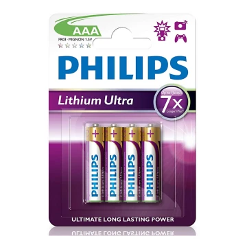 Philips FR03LB4A/10 - 4 szt. Bateria litowa AAA LITHIUM ULTRA 1,5V 800mAh