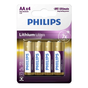 Philips FR6LB4A/10 - 4 szt. Bateria litowa AA LITHIUM ULTRA 1,5V 2400mAh