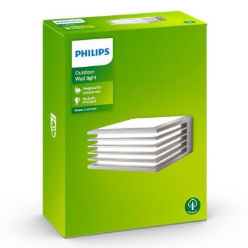 Philips - Kinkiet zewnętrzny SHADES 1xE27/15W/230V IP44 szary