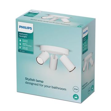 Philips - Łazienkowe oświetlenie punktowe IDRIS 3xGU10/5W/230V IP44 białe