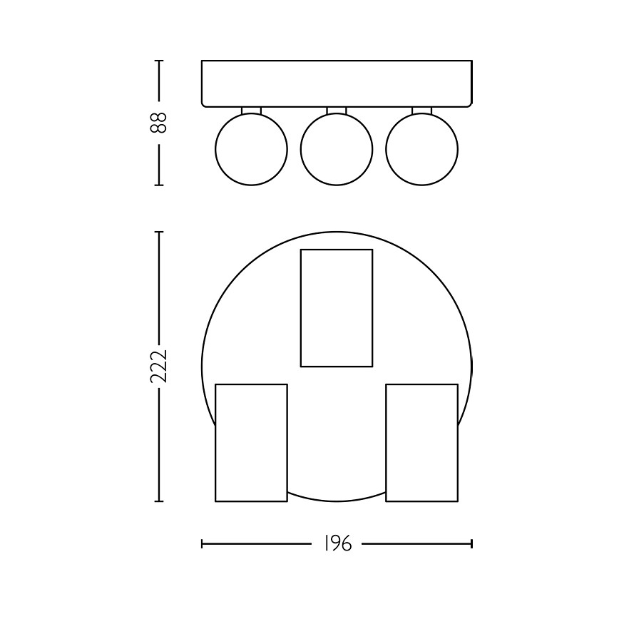 Philips - Łazienkowe oświetlenie punktowe IDRIS 3xGU10/5W/230V IP44 czarne