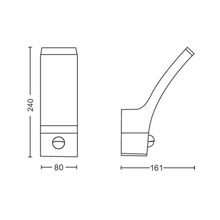 Philips-LED Kinkiet zewnętrzny z czujnikiem LED/12W/230V 4000K IP44