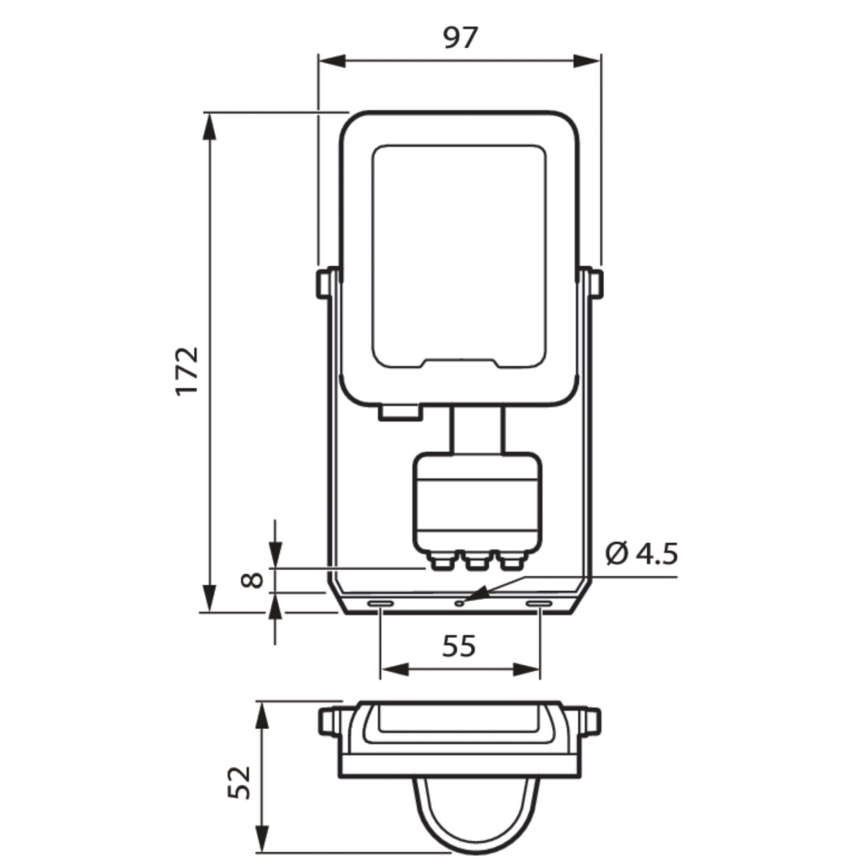 Philips - LED Naświetlacz z czujnikiem LED/20W/230V 3000K IP65