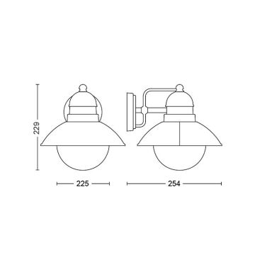 Philips - LED Kinkiet zewnętrzny z żarówka z czujnikiem zmierzchu DAMASCUS 1xE27/9W/230V IP44