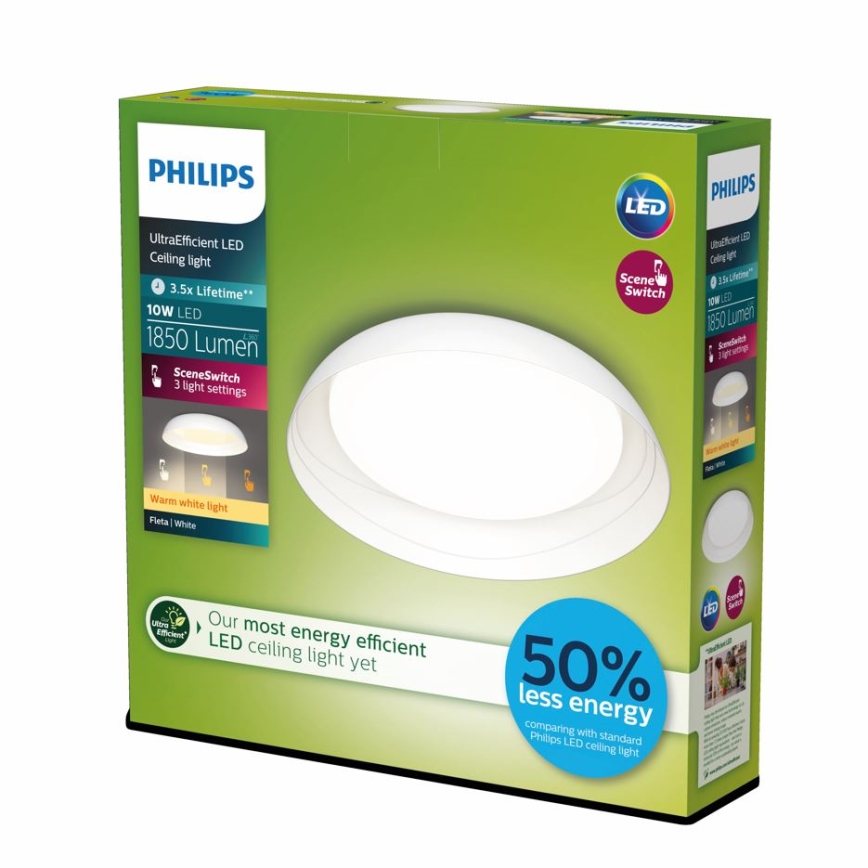 Philips - LED Plafon ściemnialny FLETA LED/10W/230V 2700K biały