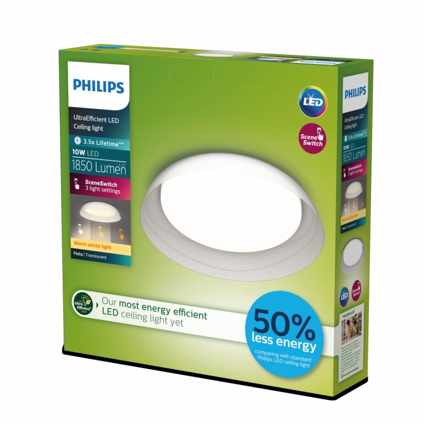 Philips - LED Plafon ściemnialny FLETA LED/10W/230V 2700K przezroczysty